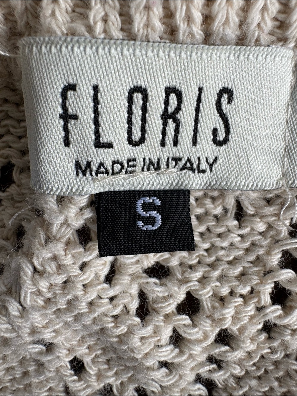 Floris Made in Italy Cream Crochet Knit Maxi Skirt Boho Coastal Beach Cover Up S - Picture 5 of 5